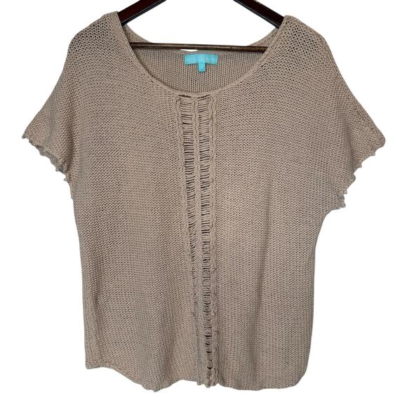 Melissa Odabash Coleene Crochet Cotton Cover Up Beige size Small - Picture 1 of 4